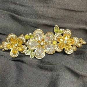 🎉RARE find HEIDI DAUS "Flower Show" Floral Link Crystal Tennis Bracelet.